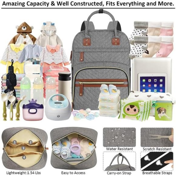 Diaper Bag Backpack Tote with Insulated Pockets Men Baby Boys Girls Newborn - Picture 4 of 6